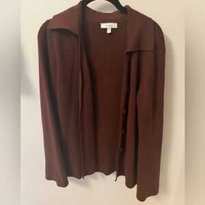 RIHOAS Chocolate Ribbed Knit Sweater